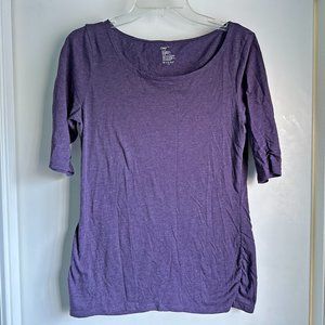 Gap Ruched Purple Tee - Ruching on Sides at Bottom - Medium